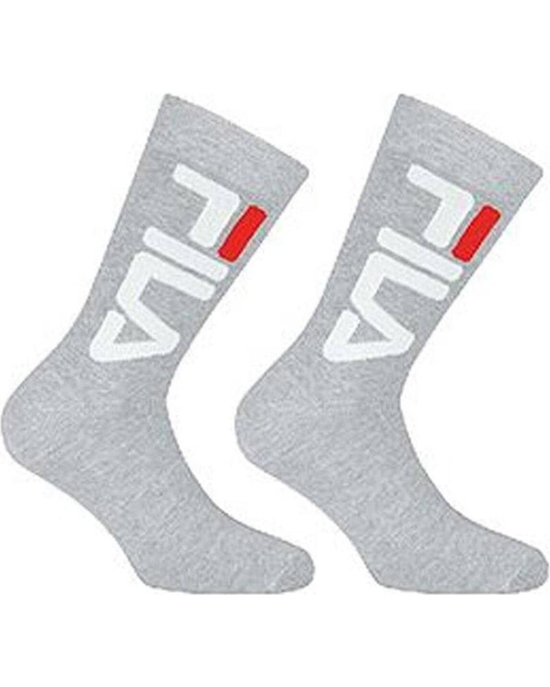 FILA CREW UNISEX GRAY SOCKS - 2-PACK MULTICOLOR