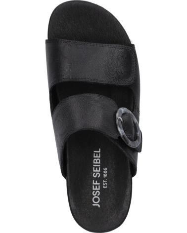 JOSEP SEIBEL MIRANDA-04 BLACK LEATHER SANDALS NEGRO