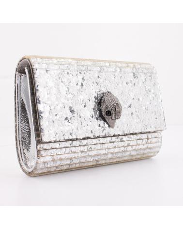 KURT GEIGER LONDON PARTU EAGLE SILVER CLUTCH SILVER