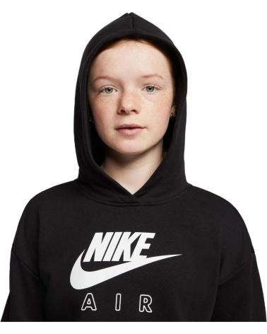 MOLETOM COM CAPUZ NIKE AIR PRETO COM LOGO BRANCO