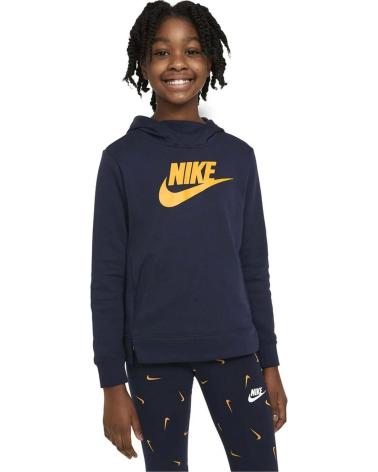 MOLETOM COM CAPUZ NIKE AZUL MARINHO COM LOGO AMARELO
