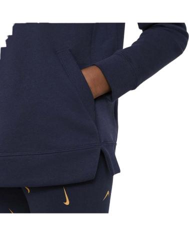 MOLETOM COM CAPUZ NIKE AZUL MARINHO COM LOGO AMARELO