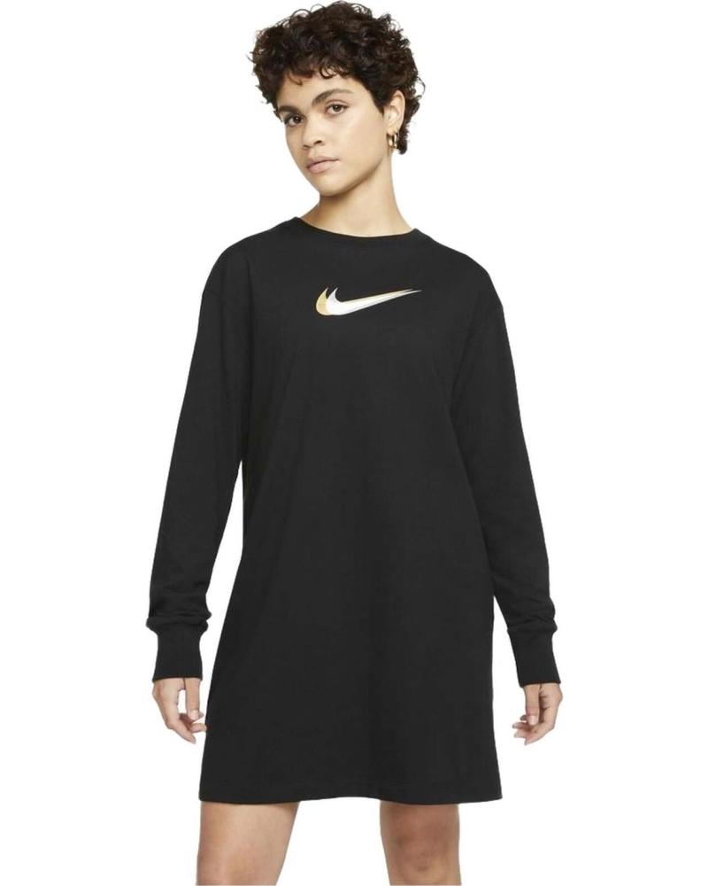 VESTIDO NIKE CON LOGO SWOOSH MANGA LARGA
