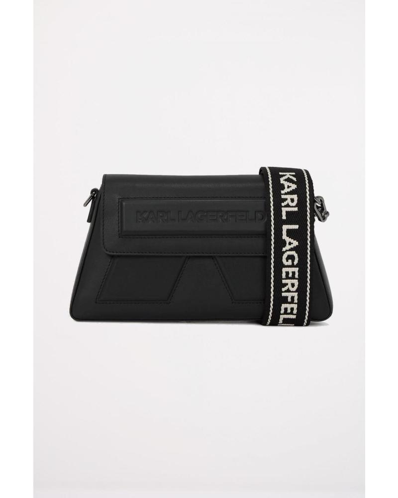 BANDOLERA KARL LAGERFELD IKON K SOFT WEBBING CROSSBODY NEGRA B BLKNKL BLKNKL