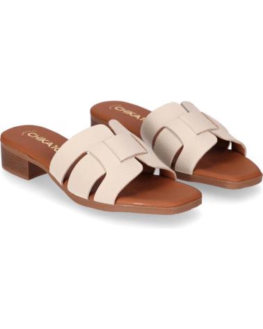 CHIKA10 ST FIORE 5600 ICE WHITE SLIDE SANDALS WITH WIDE WOVEN STRAP HIELO-SNOW