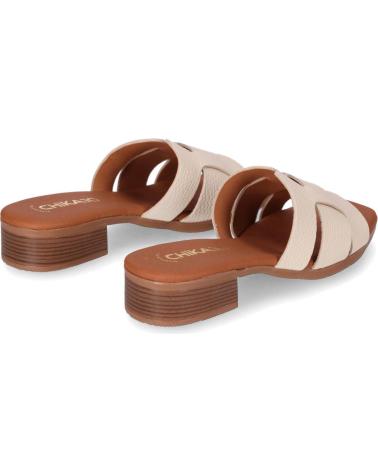 CHIKA10 ST FIORE 5600 ICE WHITE SLIDE SANDALS WITH WIDE WOVEN STRAP HIELO-SNOW