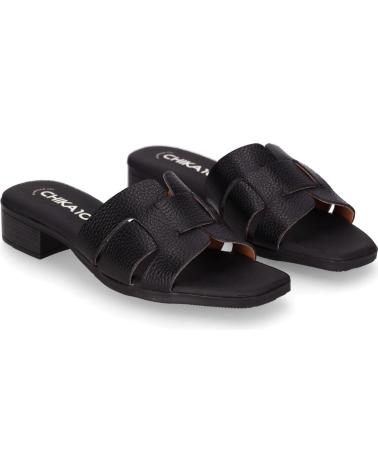 CHIKA10 ST FIORE 5600 BLACK FLAT SANDAL NEGRO-BLACK