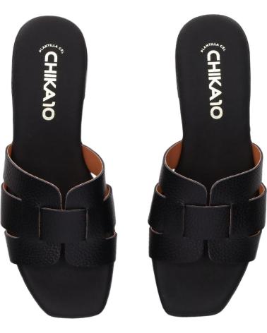 CHIKA10 ST FIORE 5600 BLACK FLAT SANDAL NEGRO-BLACK