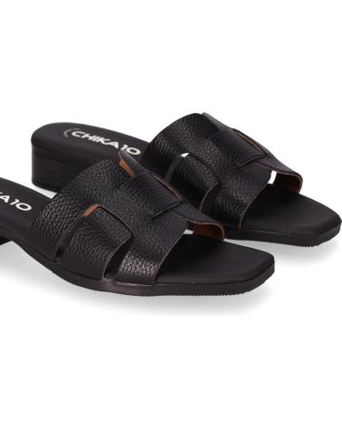 CHIKA10 ST FIORE 5600 BLACK FLAT SANDAL NEGRO-BLACK