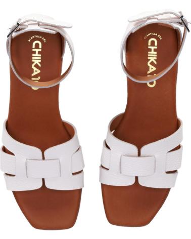 CHIKA10 FIORE 5601 WHITE ANKLE STRAP SANDALS BLANCO-WHITE