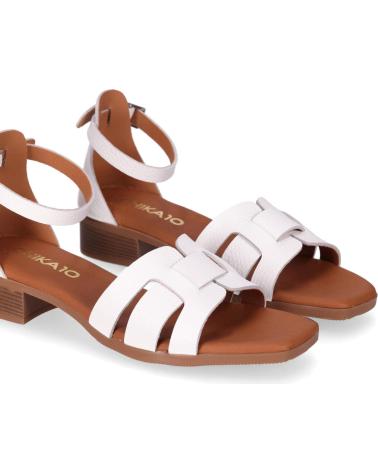CHIKA10 FIORE 5601 WHITE ANKLE STRAP SANDALS BLANCO-WHITE