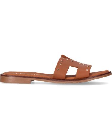 CHIKA10 MUSAKA 5576 TAN FLAT SANDALS WITH STUDS CUERO-TAN
