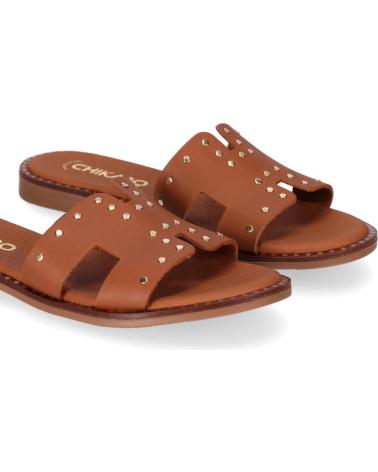 CHIKA10 MUSAKA 5576 TAN FLAT SANDALS WITH STUDS CUERO-TAN