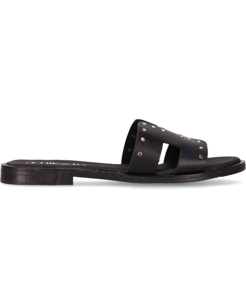 CHIKA10 MUSAKA 5576 BLACK FLAT SANDALS WITH STUDS NEGRO-BLACK