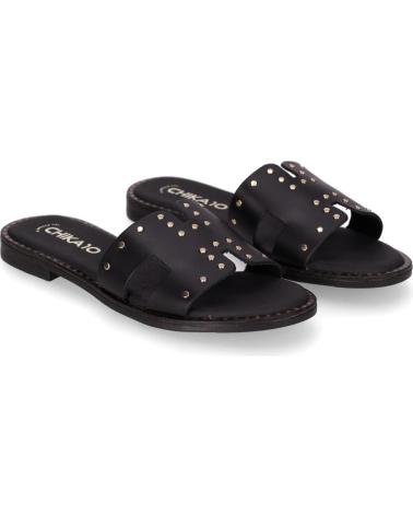 CHIKA10 MUSAKA 5576 BLACK FLAT SANDALS WITH STUDS NEGRO-BLACK