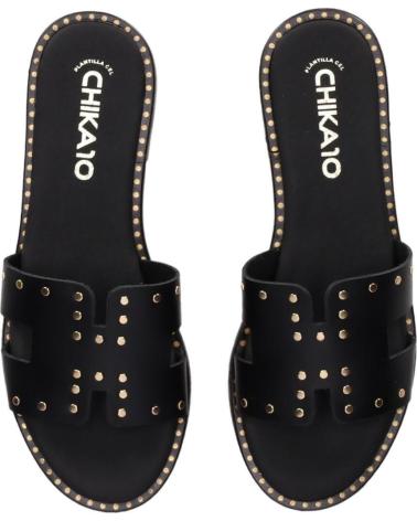 CHIKA10 MUSAKA 5576 BLACK FLAT SANDALS WITH STUDS NEGRO-BLACK
