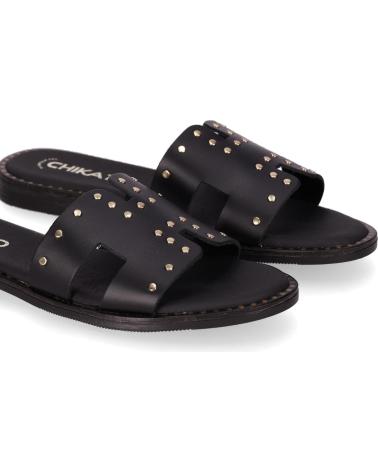 CHIKA10 MUSAKA 5576 BLACK FLAT SANDALS WITH STUDS NEGRO-BLACK