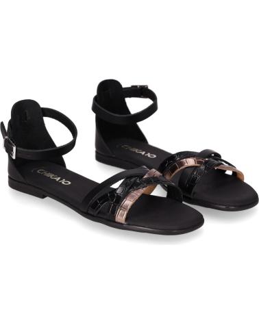 CHIKA10 MARQUESA 5554 SANDALEN SCHWARZ MIT ZWEIFARBIGEN RIEMEN NEGRO-BLACK