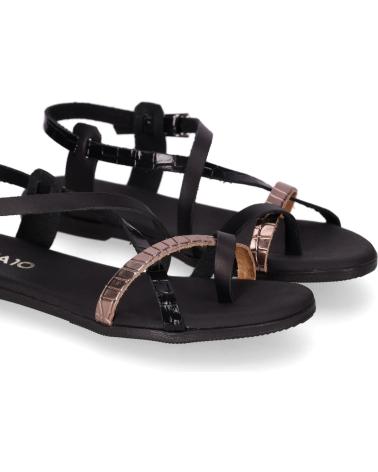 SANDÁLIAS CHIKA10 MARQUESA 5556 PRETO COM TIRAS COMBINADAS NEGRO-BLACK