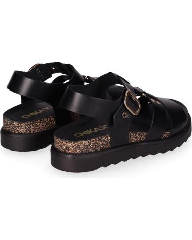 SANDALE PLATE STYLE PÊCHEUR CHIKA10 ATUNEZ 03 NOIR NEGRO-BLACK
