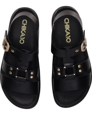 SANDALE PLATE STYLE PÊCHEUR CHIKA10 ATUNEZ 03 NOIR NEGRO-BLACK