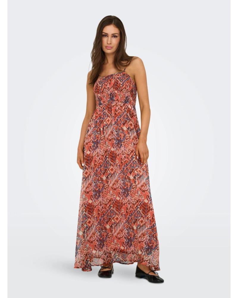 ONLY LANGES KLEID MIT MUSTER ORANGE MODELL 15352634 NARANJA