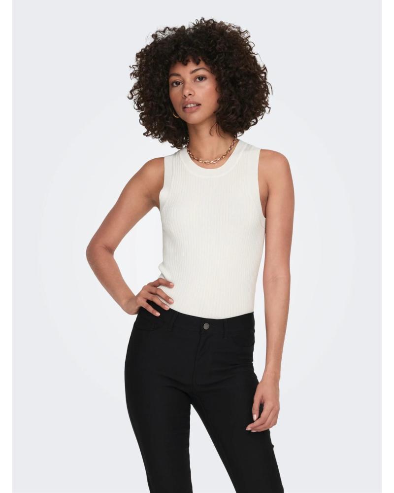 ONLY TOP DE ALÇAS EM MALHA JDY 15287501 BRANCO BLANCO