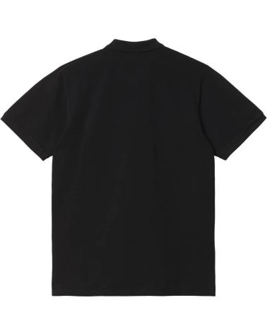 POLO CARHARTT WIP CHASE PIQUE NOIR AVEC LOGO DORÉ MULTICOLOR