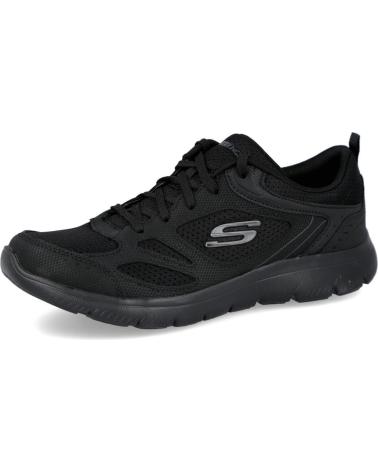 SKECHERS SAPATILHAS PRETAS DE MALHA RESPIRÁVEL NEGRO