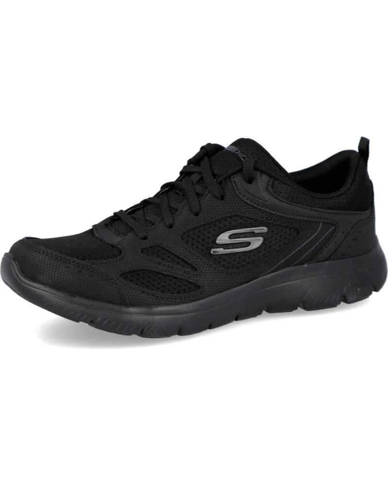 SKECHERS SAPATILHAS PRETAS DE MALHA RESPIRÁVEL NEGRO