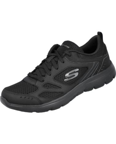 SKECHERS SAPATILHAS PRETAS DE MALHA RESPIRÁVEL NEGRO