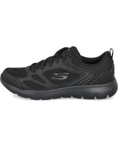 SKECHERS SAPATILHAS PRETAS DE MALHA RESPIRÁVEL NEGRO
