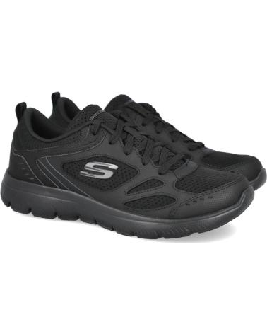 SKECHERS SAPATILHAS PRETAS DE MALHA RESPIRÁVEL NEGRO