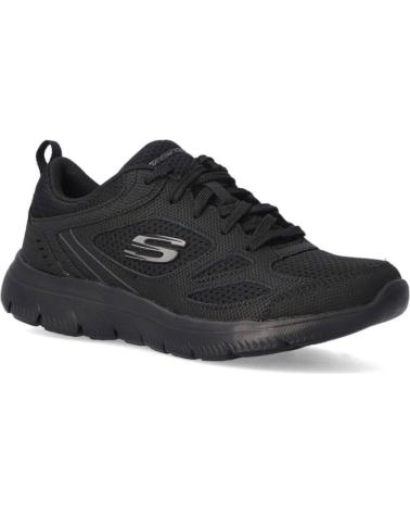 SKECHERS SAPATILHAS PRETAS DE MALHA RESPIRÁVEL NEGRO