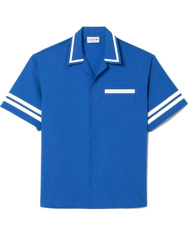 LACOSTE CAMISA CASUAL DE MANGA CORTA CON RAYAS MULTICOLOR