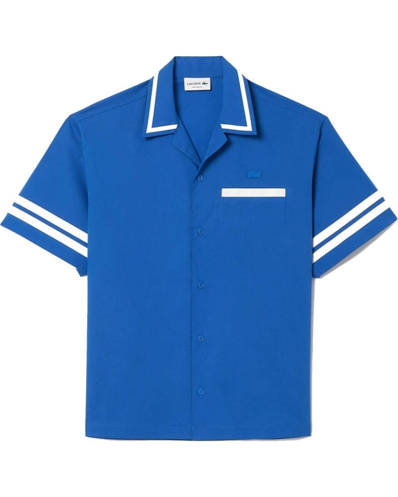 LACOSTE CAMISA CASUAL DE MANGA CURTA COM RISCAS MULTICOLOR