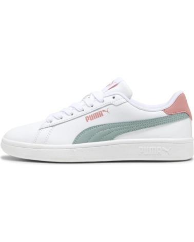 PUMA JSMASH V25 BLANC AVEC ROSE ET VERT D'EAU - PUZPJV2531BD BLANCO