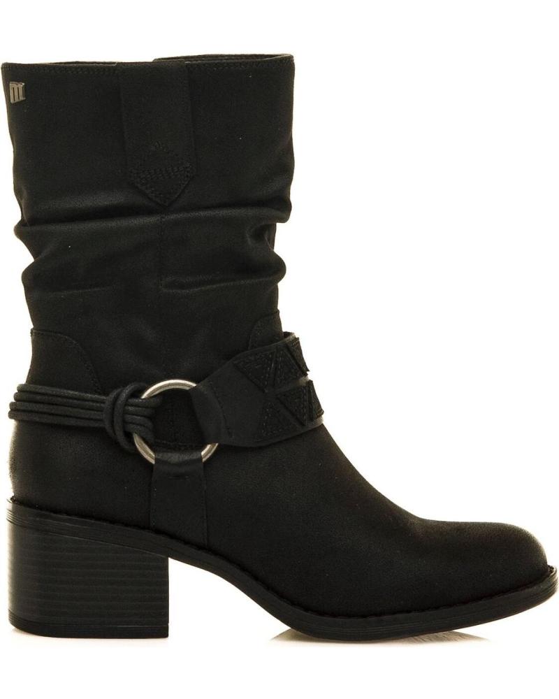 MTNG 54666 BOTAS ESTILO BIKER PRETAS COM FIVELA METÁLICA NEGRO