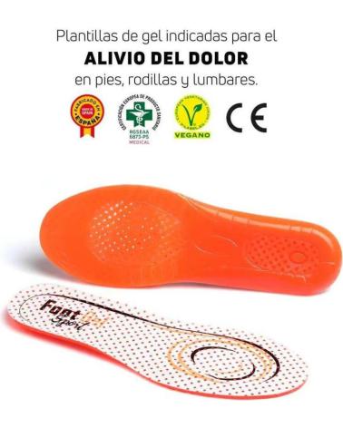 FOOTGEL PLANTILLAS DE GEL SPORT USO DIARIO HOMBRE PACK 1 UND CONFORT BLANCO