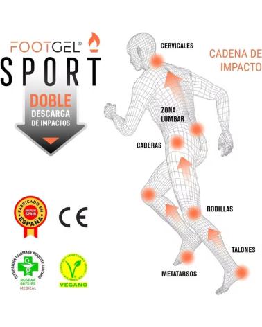 FOOTGEL PLANTILLAS DE GEL SPORT USO DIARIO HOMBRE PACK 1 UND CONFORT BLANCO