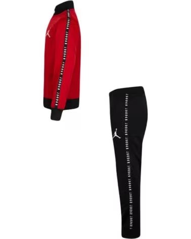 JORDAN AIR TRICOT TRAININGSANZUG FÜR JUNGEN ROTE JACKE UND SCHWARZE HOSE 55A449-KR5 NEGRO