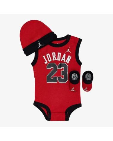 JORDAN BABY BODYSET 3-TEILIG 23 JERSEY ROT SCHWARZ MJ0208-R78