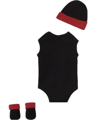 JORDAN BABY BODYSET 3-TEILIG 23 JERSEY SCHWARZ ROT WEISS MJ0208-023