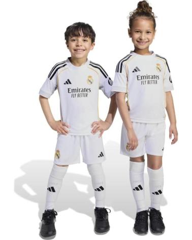 ADIDAS MINIKIT 1ª EQUIPACIÓN REAL MADRID BEBÉ JR BLANCO (TALLA 25-26) BLANCO