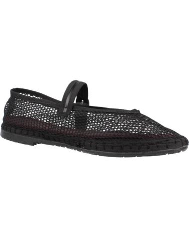 FLABELUS ISABELLA BLACK BALLERINA FLAT BLACK