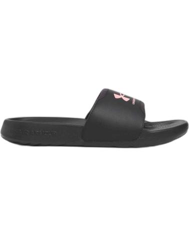 UNDER ARMOUR SLIDES 3027222-016 BLACK AND PINK NEGRO ROSA
