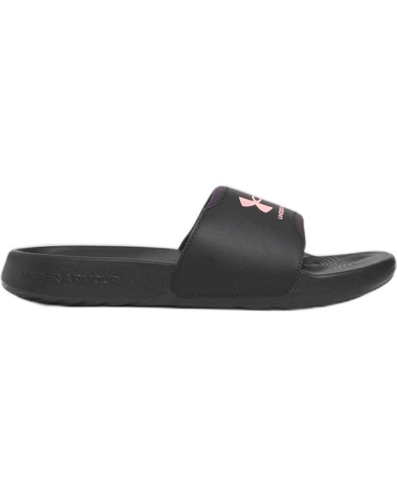 UNDER ARMOUR SLIDES 3027222-016 BLACK AND PINK NEGRO ROSA