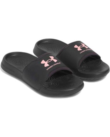 UNDER ARMOUR SLIDES 3027222-016 BLACK AND PINK NEGRO ROSA
