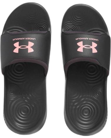 UNDER ARMOUR SLIDES 3027222-016 BLACK AND PINK NEGRO ROSA