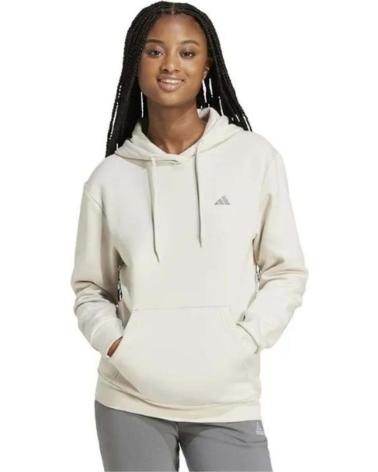 ADIDAS ESSENTIALS SMALL LOGO IY9228 : SWEAT À CAPUCHE BEIGE BEIGE O CREMA